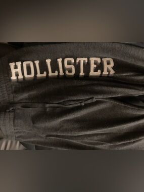Hollister Kids Charcoal Black Jogger Sweatpants with Logo